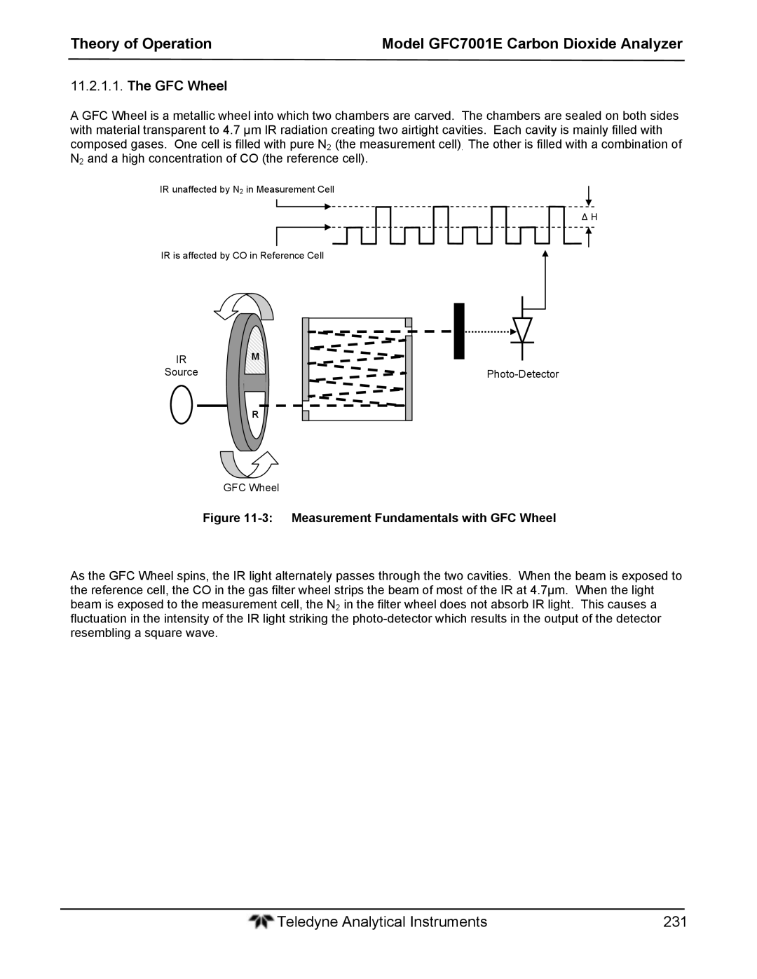 Teledyne GFC 7001EM operation manual Measurement Fundamentals with GFC Wheel 