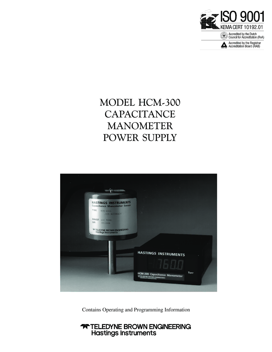 Teledyne manual Model HCM-300 