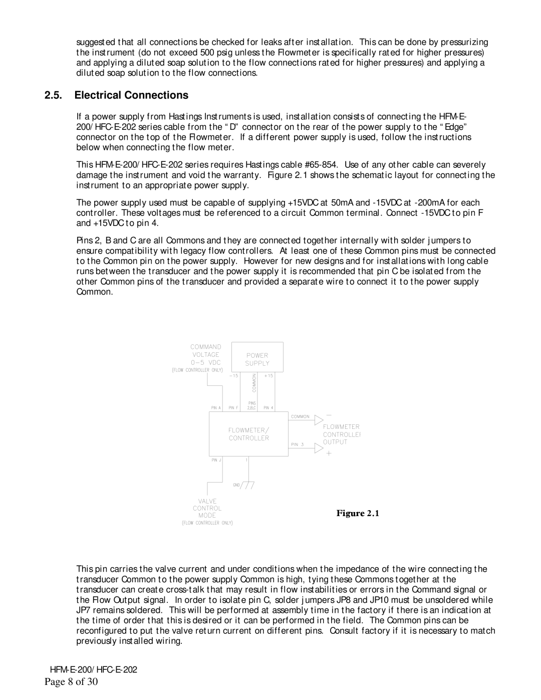 Teledyne HFC-E-202, HFM-E-200 instruction manual Electrical Connections 