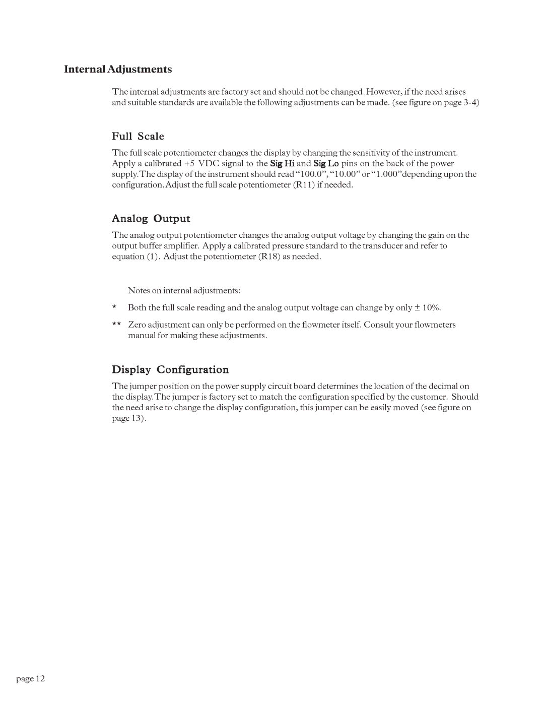 Teledyne HPS-10 instruction manual Full Scale 