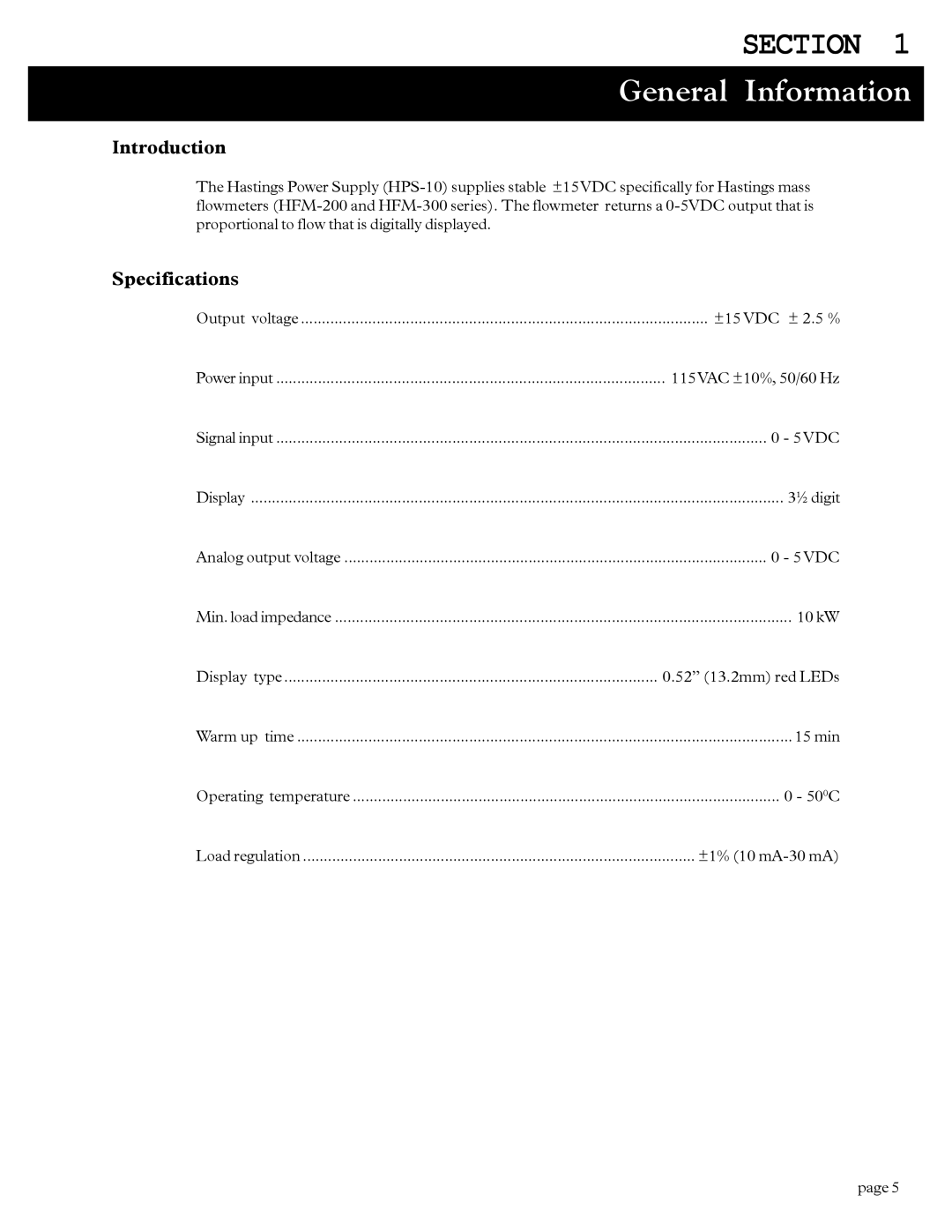 Teledyne HPS-10 instruction manual General Information, Introduction 