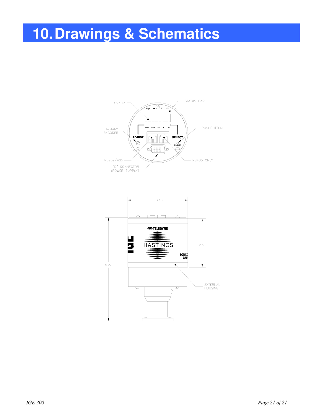 Teledyne IGE 3000 instruction manual Drawings & Schematics 