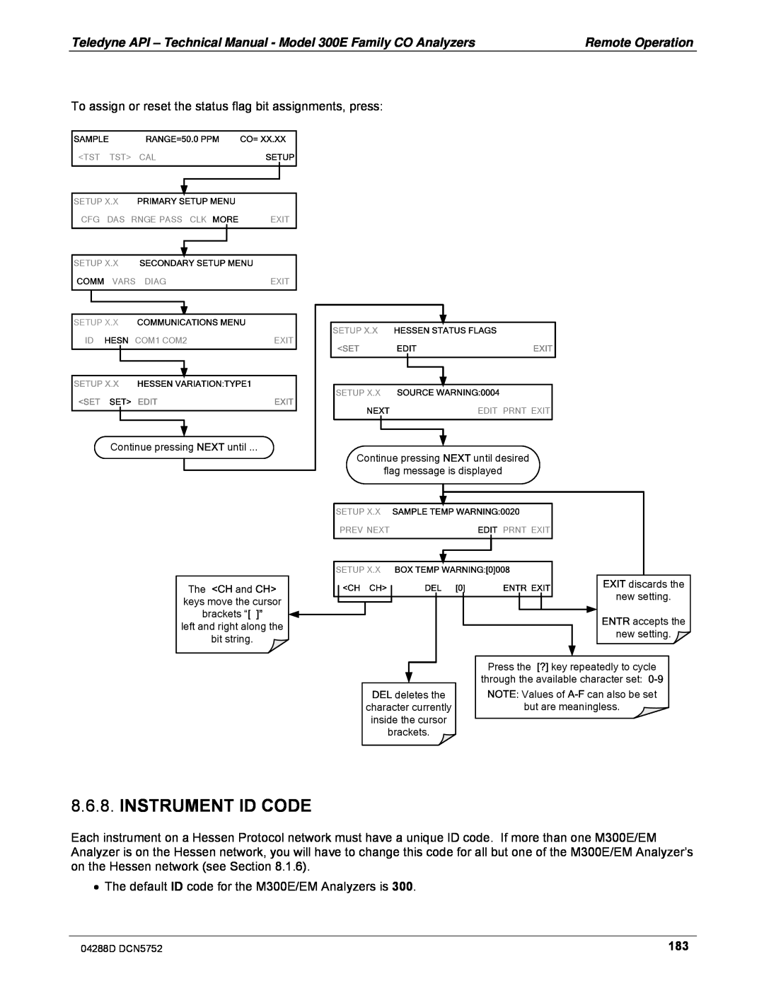 Teledyne M300EM operation manual Instrument Id Code 