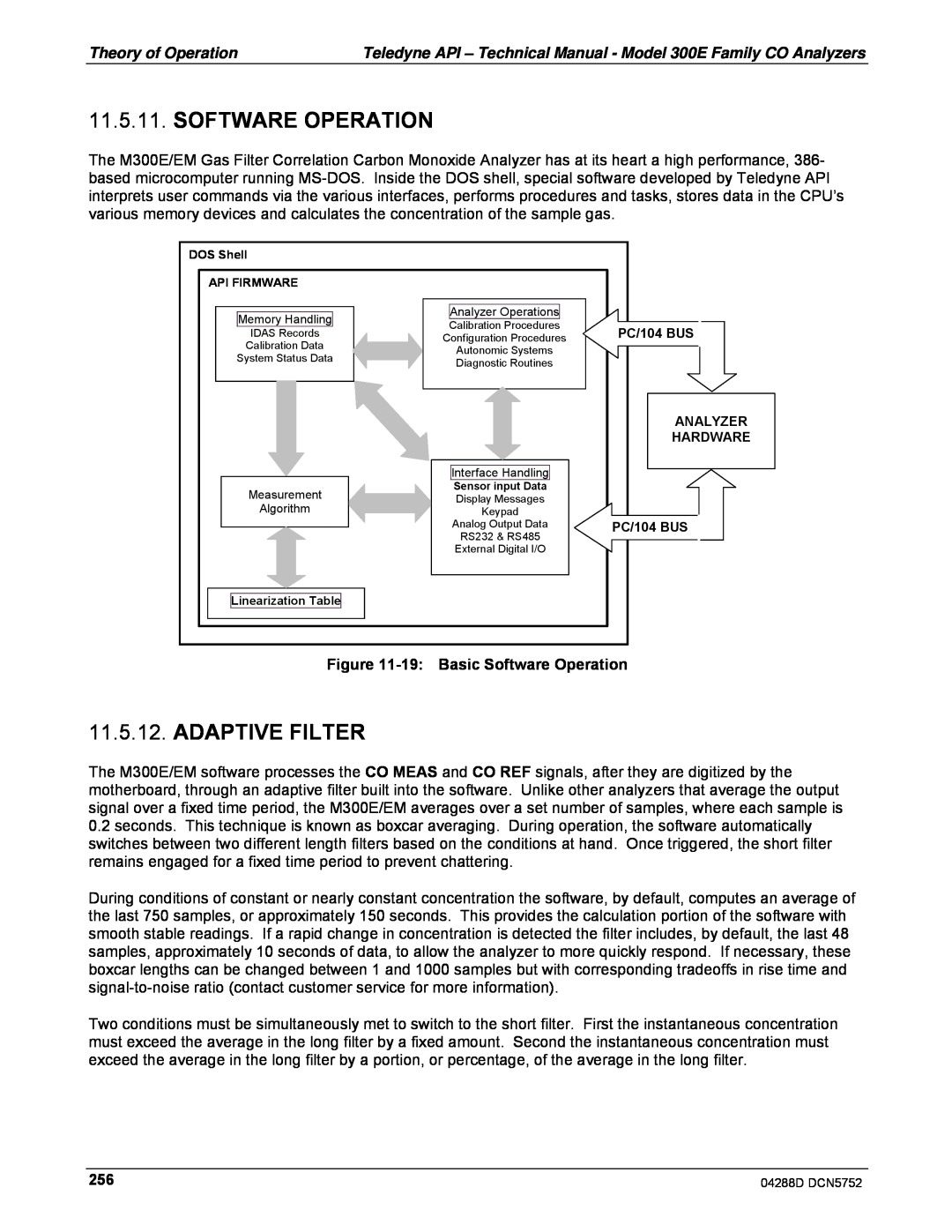 Teledyne M300EM operation manual Adaptive Filter, 19:Basic Software Operation 