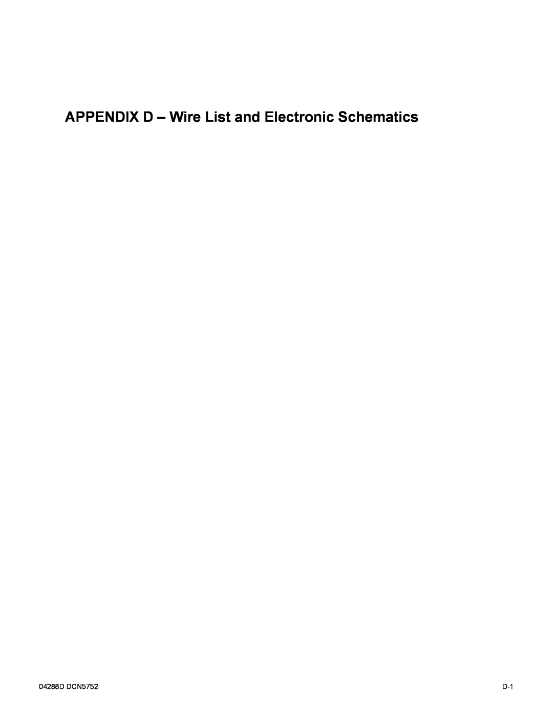 Teledyne M300EM operation manual APPENDIX D – Wire List and Electronic Schematics, 04288D DCN5752 