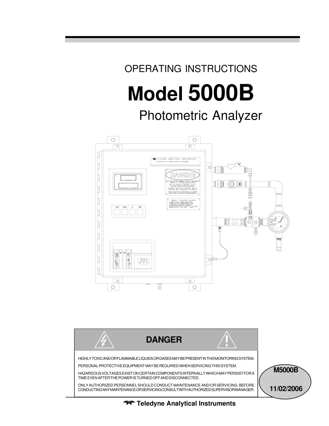 Teledyne M5000B operating instructions Photometric Analyzer, Teledyne Analytical Instruments 