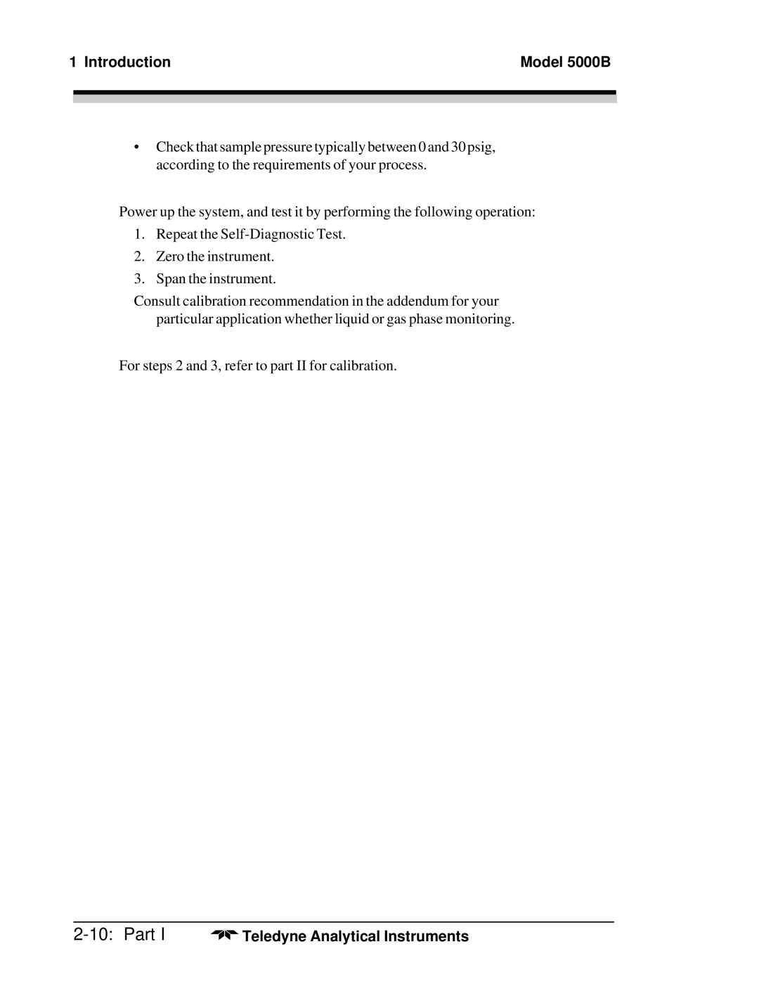 Teledyne M5000B operating instructions Part 