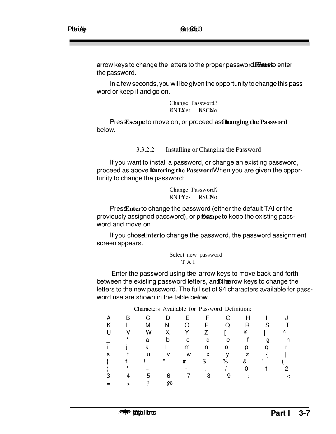 Teledyne M5000B operating instructions Installing or Changing the Password 