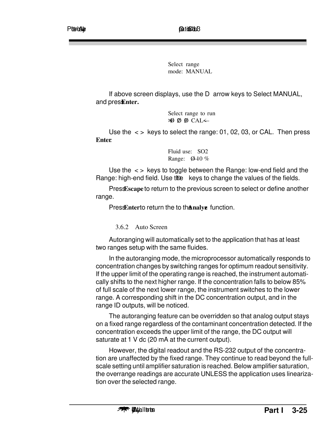 Teledyne M5000B operating instructions Auto Screen 