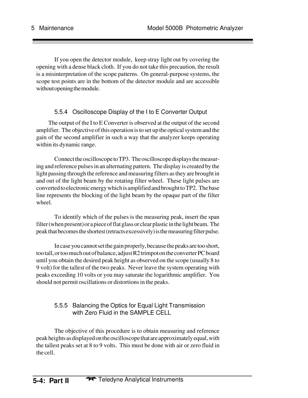 Teledyne M5000B operating instructions Oscilloscope Display of the I to E Converter Output 