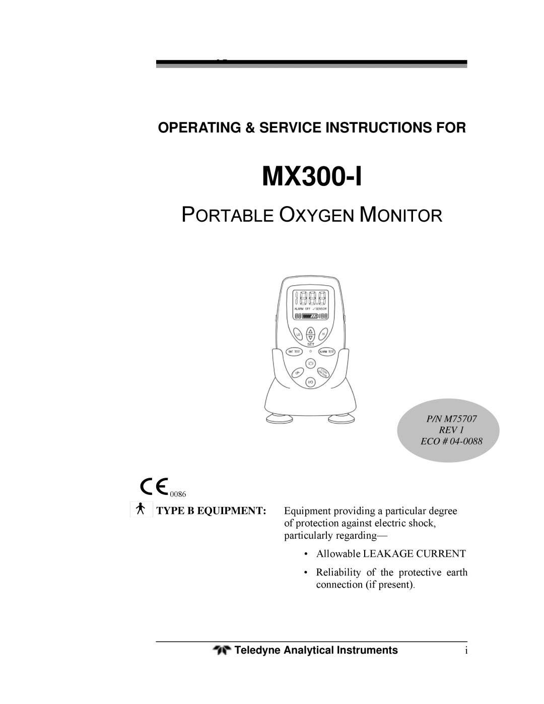 Teledyne MX300-I manual 