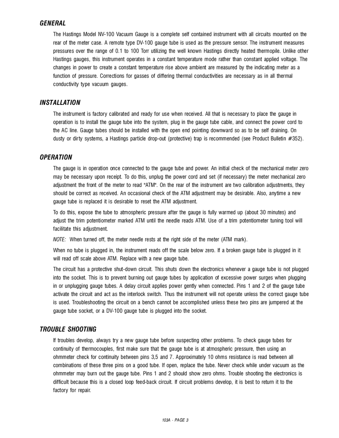 Teledyne NV-100 manual General 