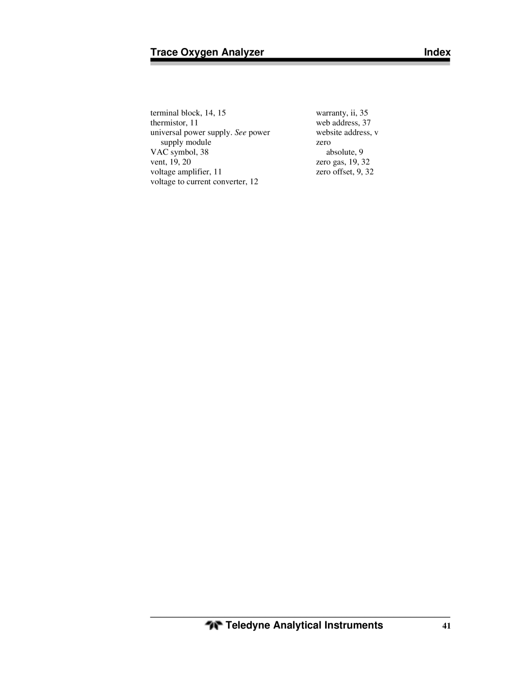 Teledyne OT-3 operating instructions Website address 