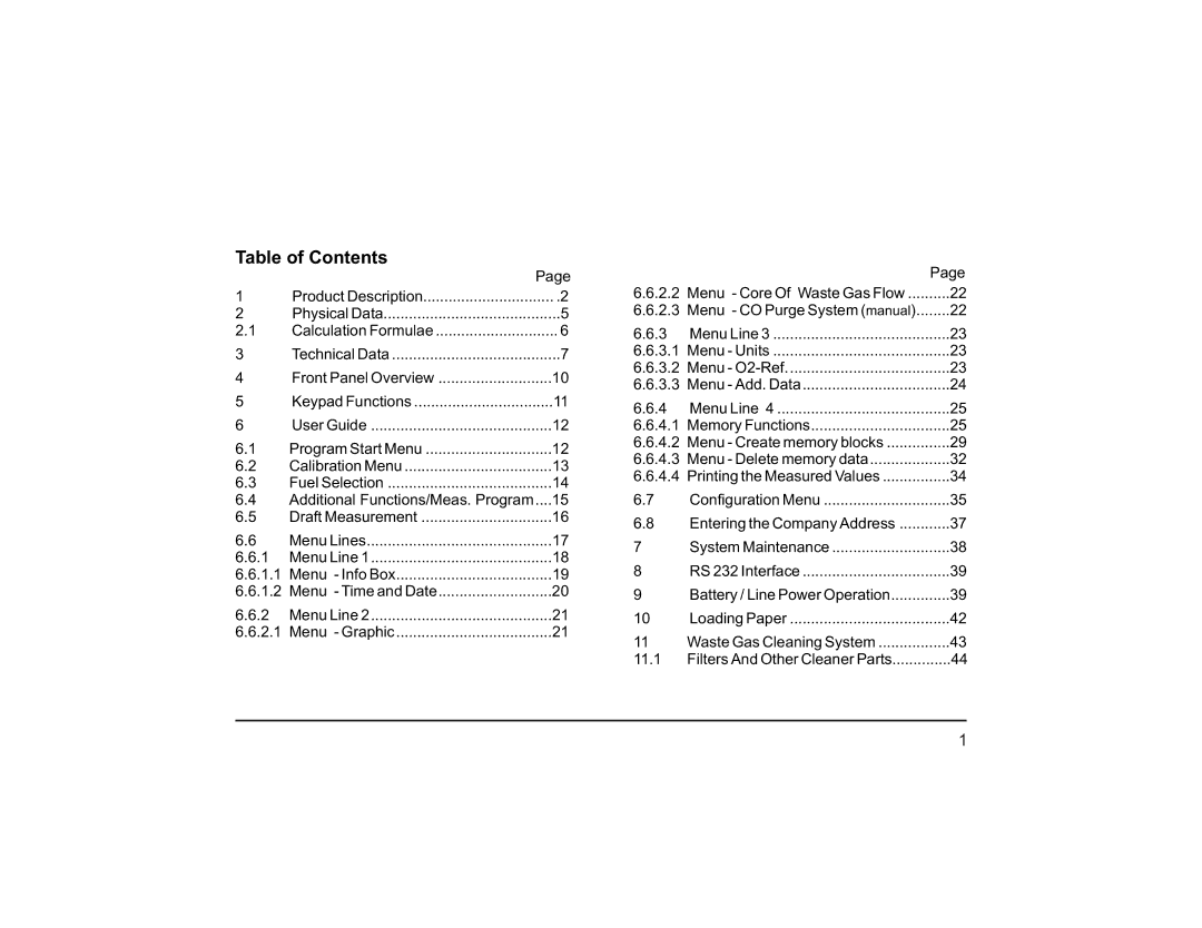 Teledyne PEM 9002 manual Table of Contents 