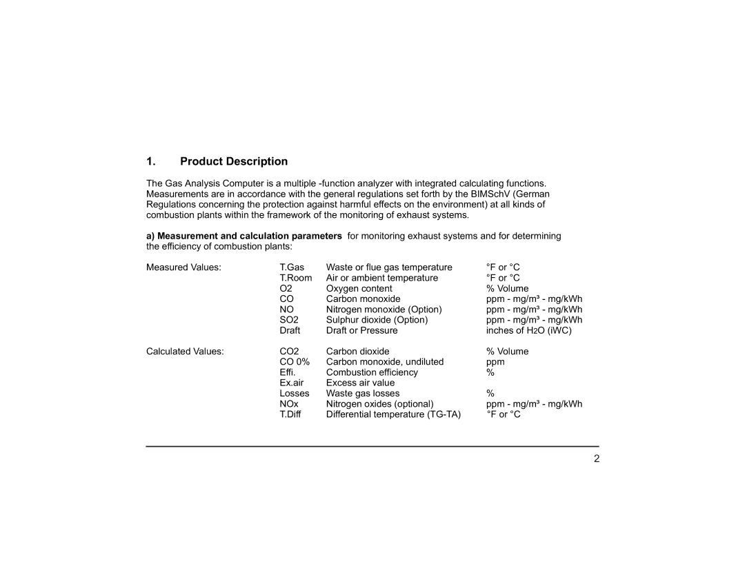 Teledyne PEM 9002 manual Product Description, SO2 