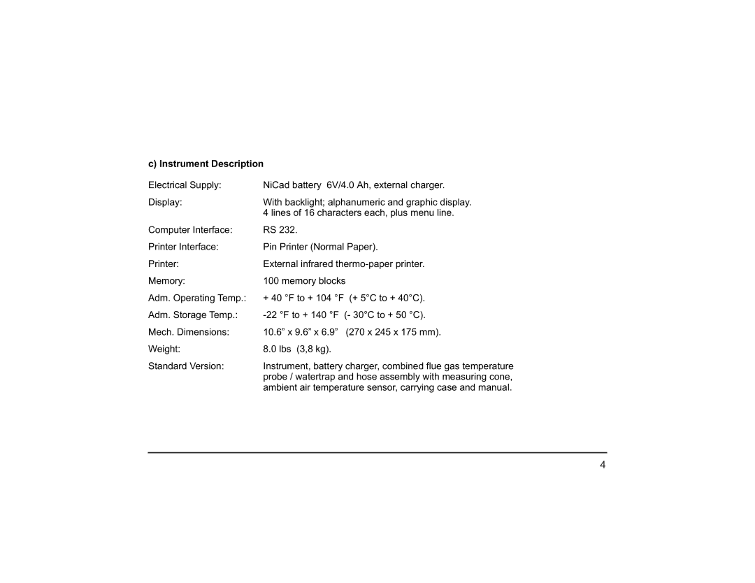 Teledyne PEM 9002 manual Instrument Description 