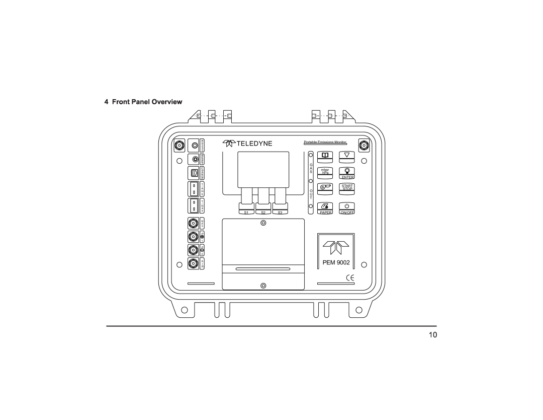 Teledyne PEM 9002 manual Front Panel Overview, Teledyne 