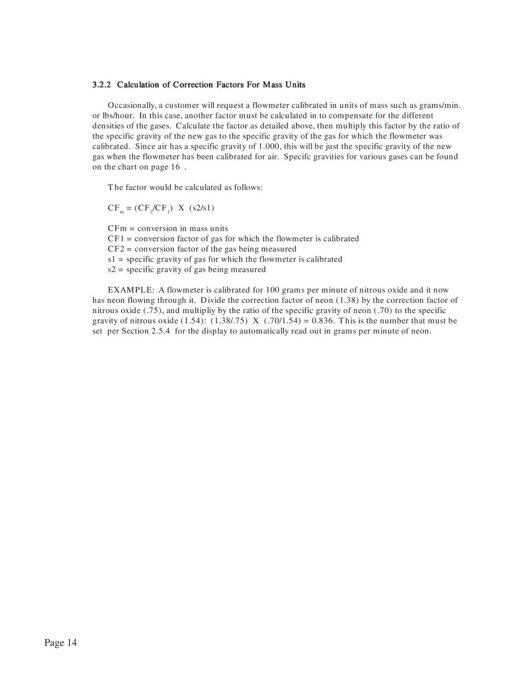 Teledyne Power Supply, 40 instruction manual Calculation of Correction Factors For Mass Units 