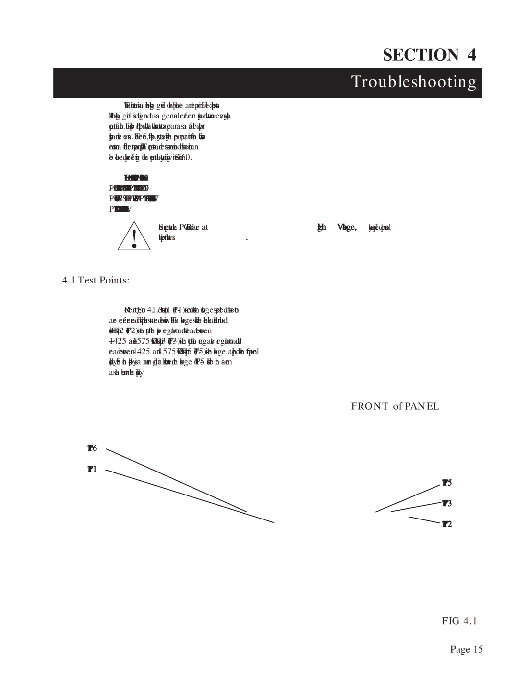 Teledyne 40, Power Supply instruction manual Troubleshooting, Test Points 