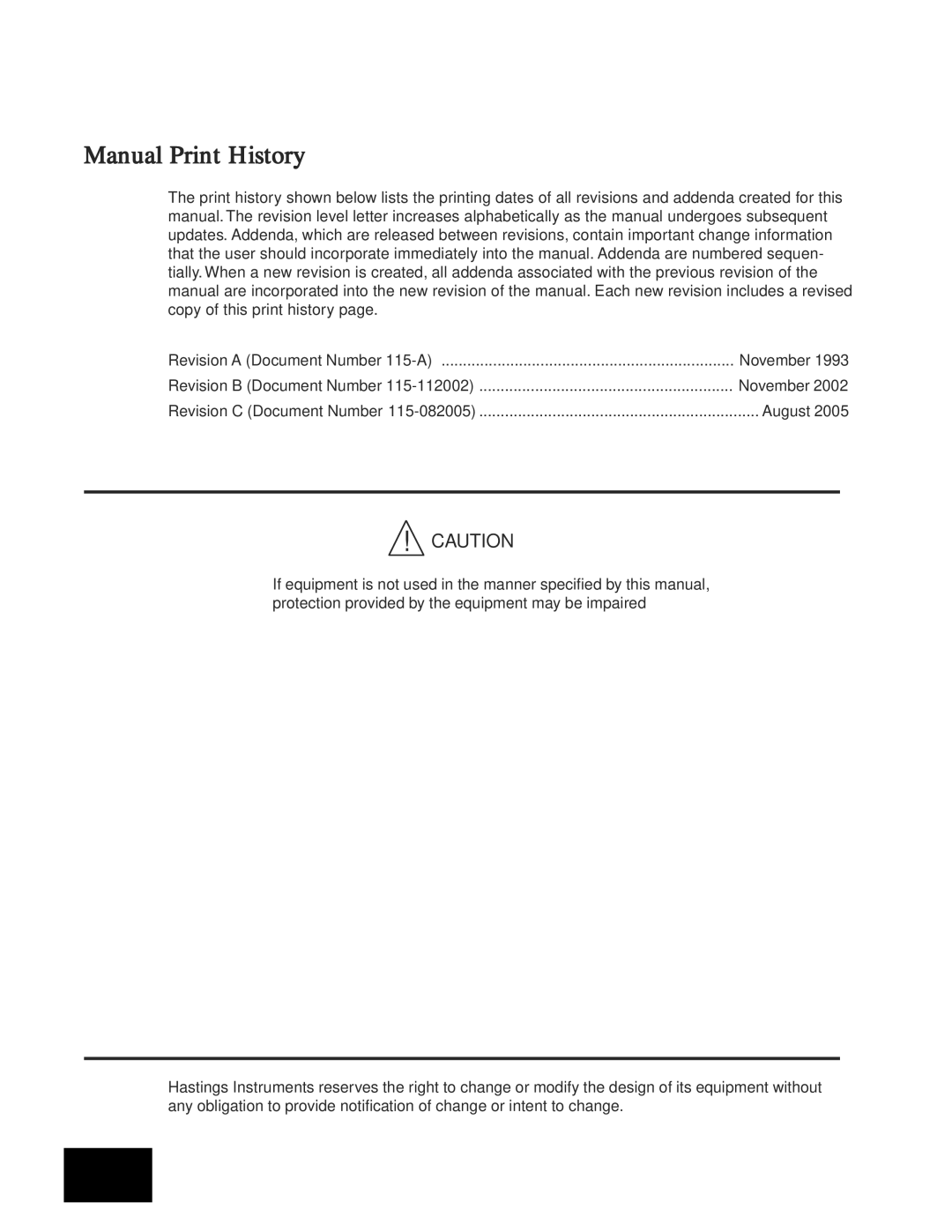 Teledyne Power Supply, 40 instruction manual Manual Print History 