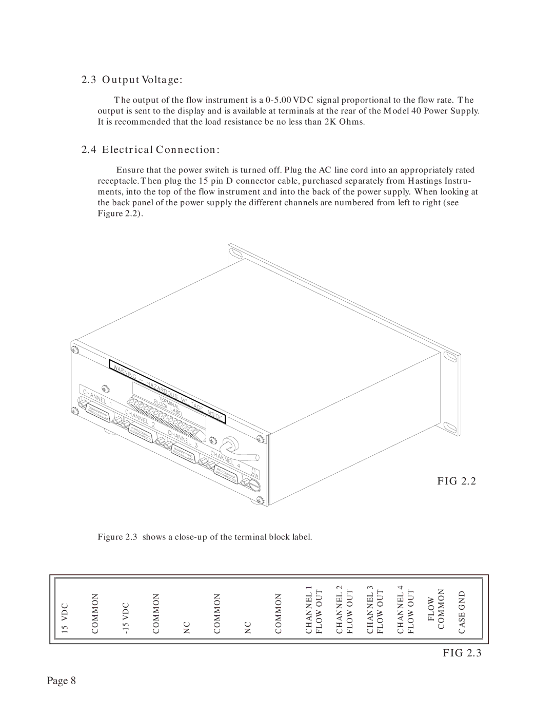 Teledyne Power Supply, 40 instruction manual Output Voltage, Electrical Connection 