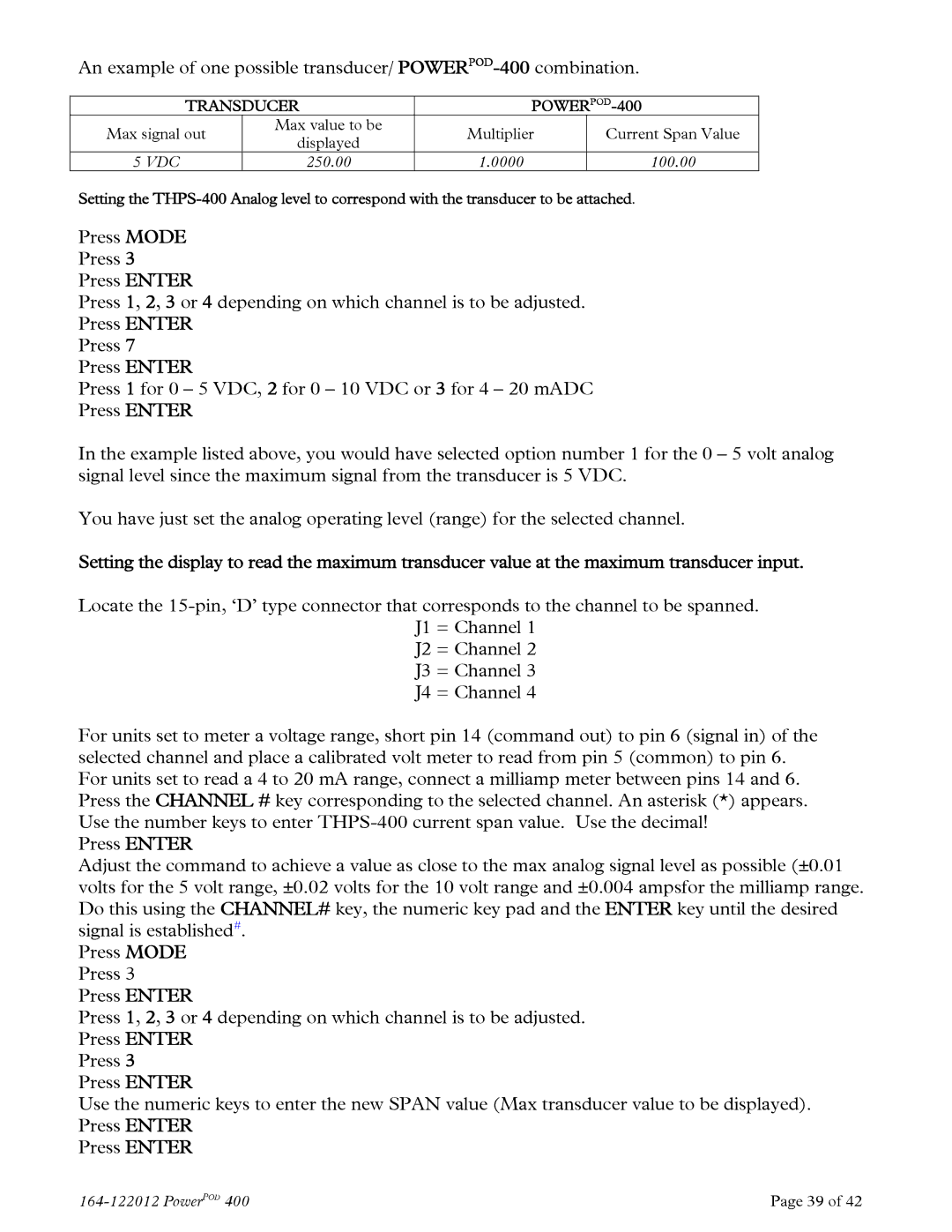 Teledyne powerpod 400 instruction manual Transducer POWERPOD-400 