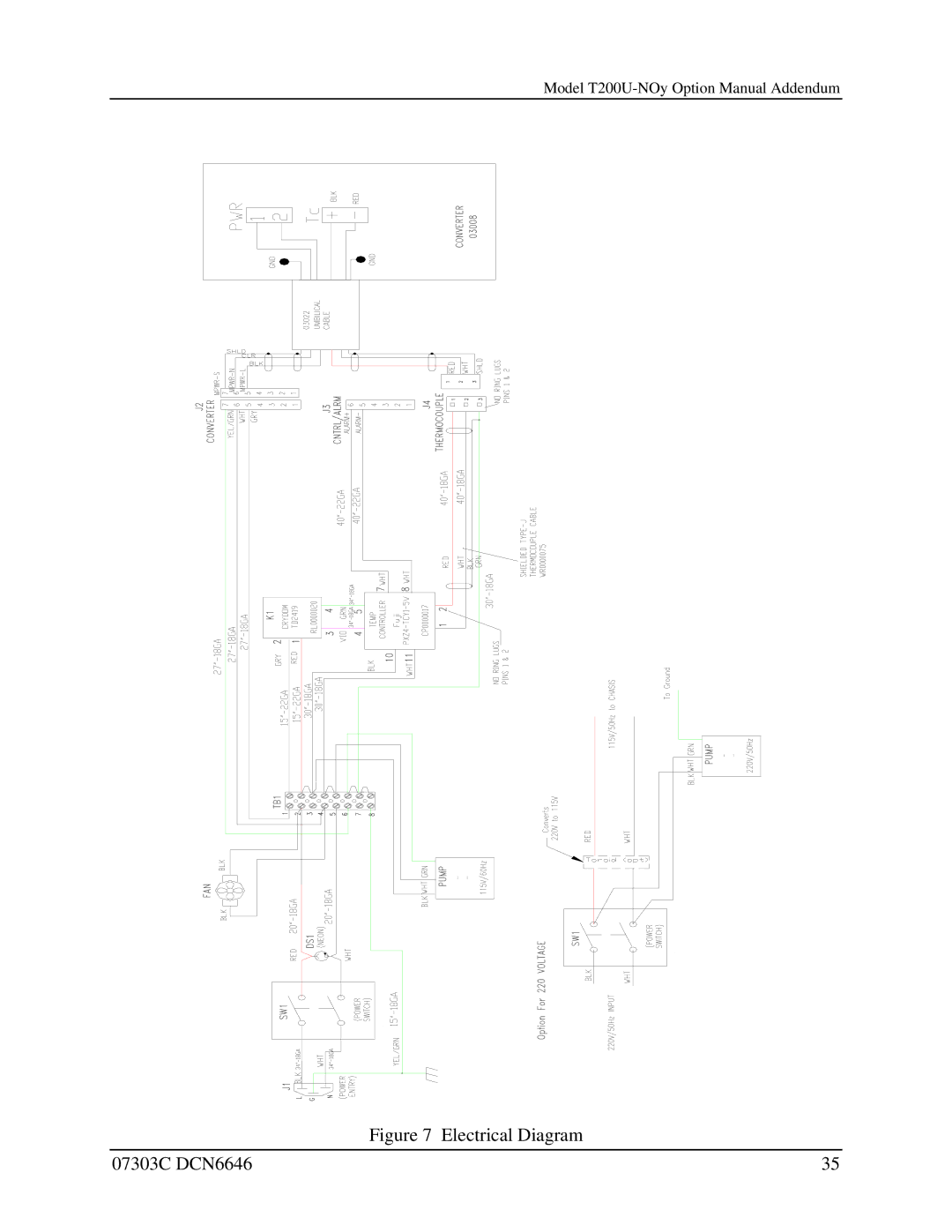 Teledyne T200U-NOy manual Electrical Diagram 