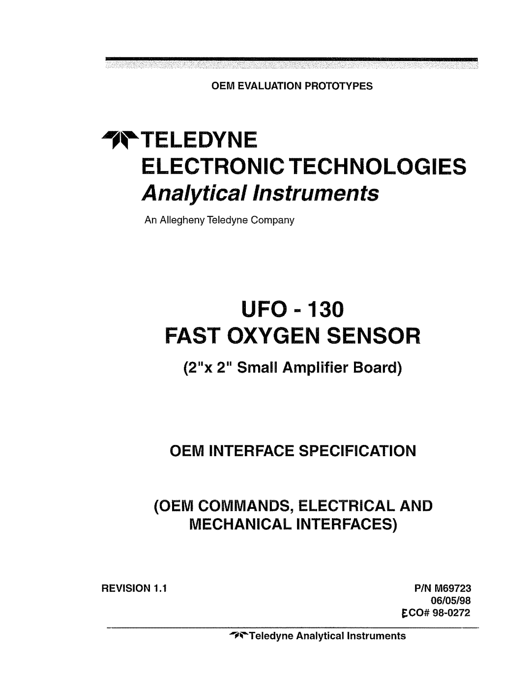 Teledyne UFO-130 manual 