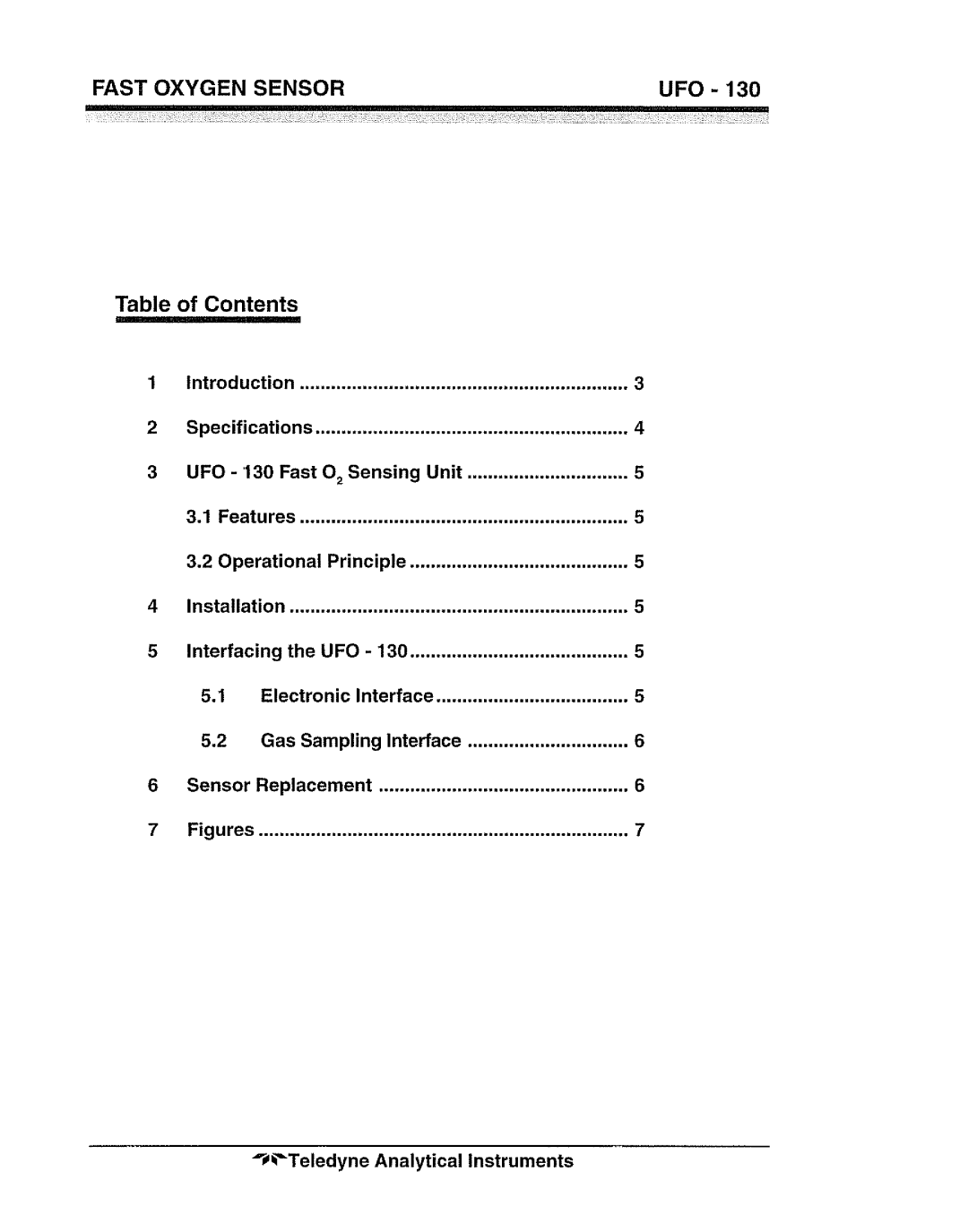 Teledyne UFO-130 manual 