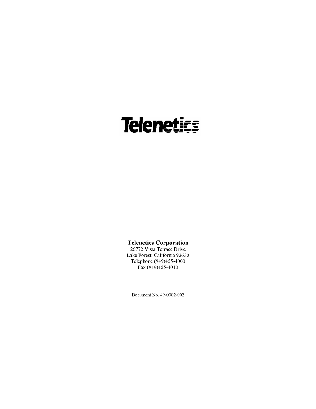 Telenetics 9.6, 2.4, 28.8, 14.4 manual Telenetics Corporation 