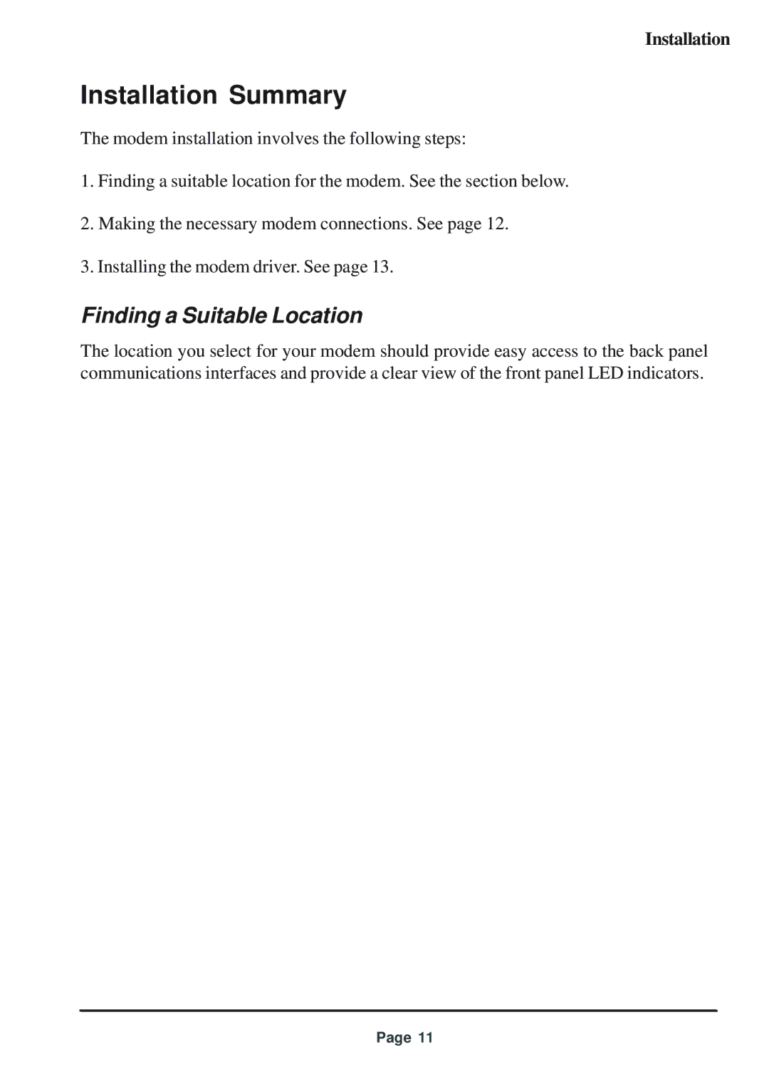 Telenetics 56 manual Installation Summary, Finding a Suitable Location 