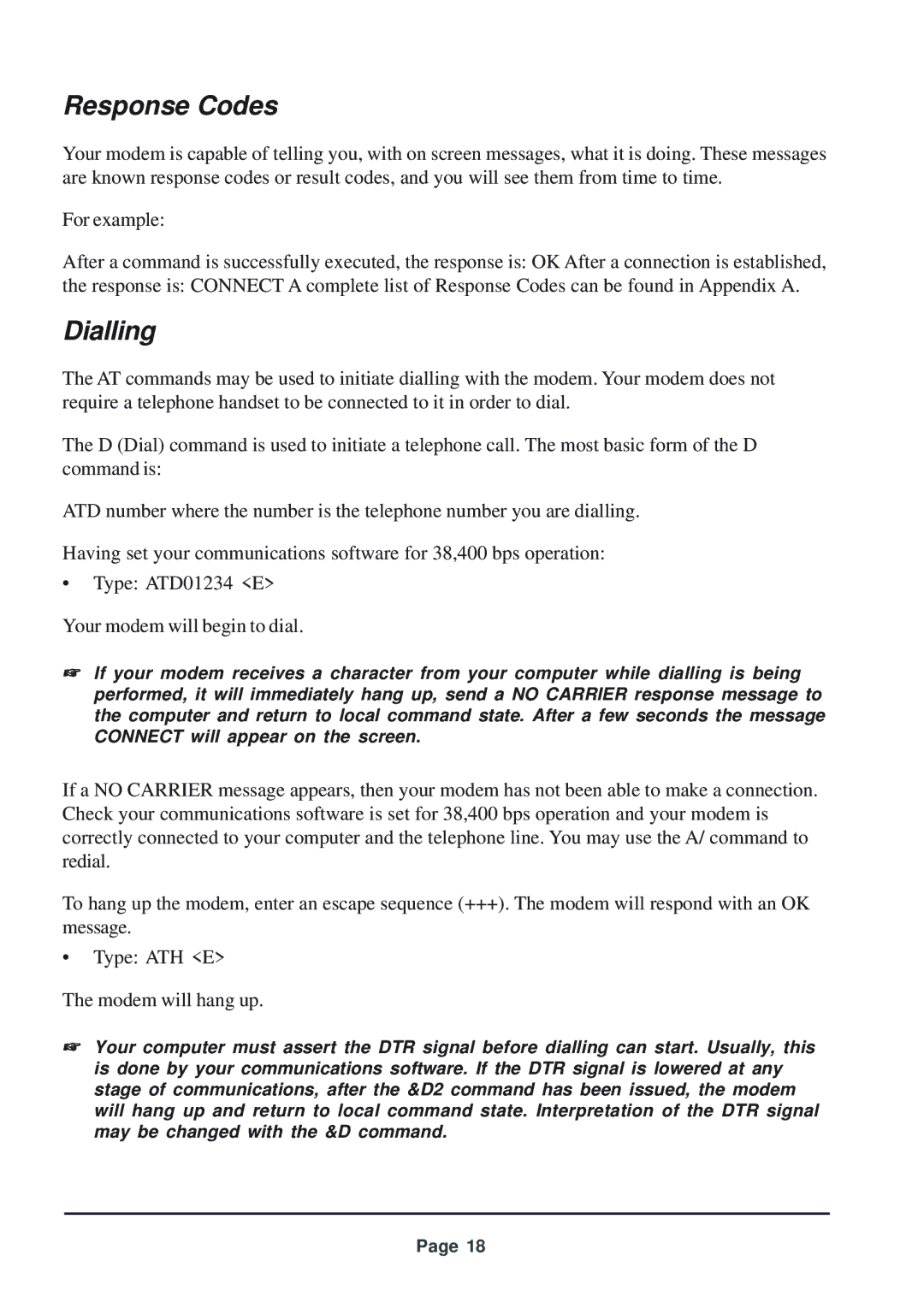 Telenetics 56 manual Response Codes, Dialling 