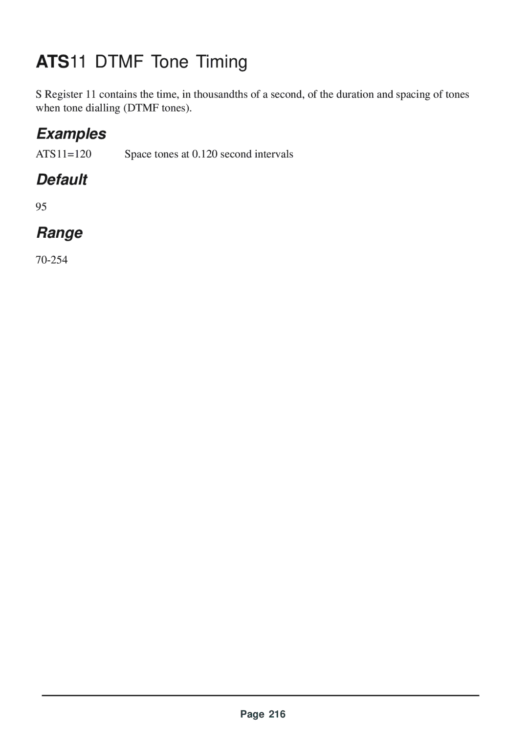 Telenetics 56 manual ATS11 Dtmf Tone Timing 