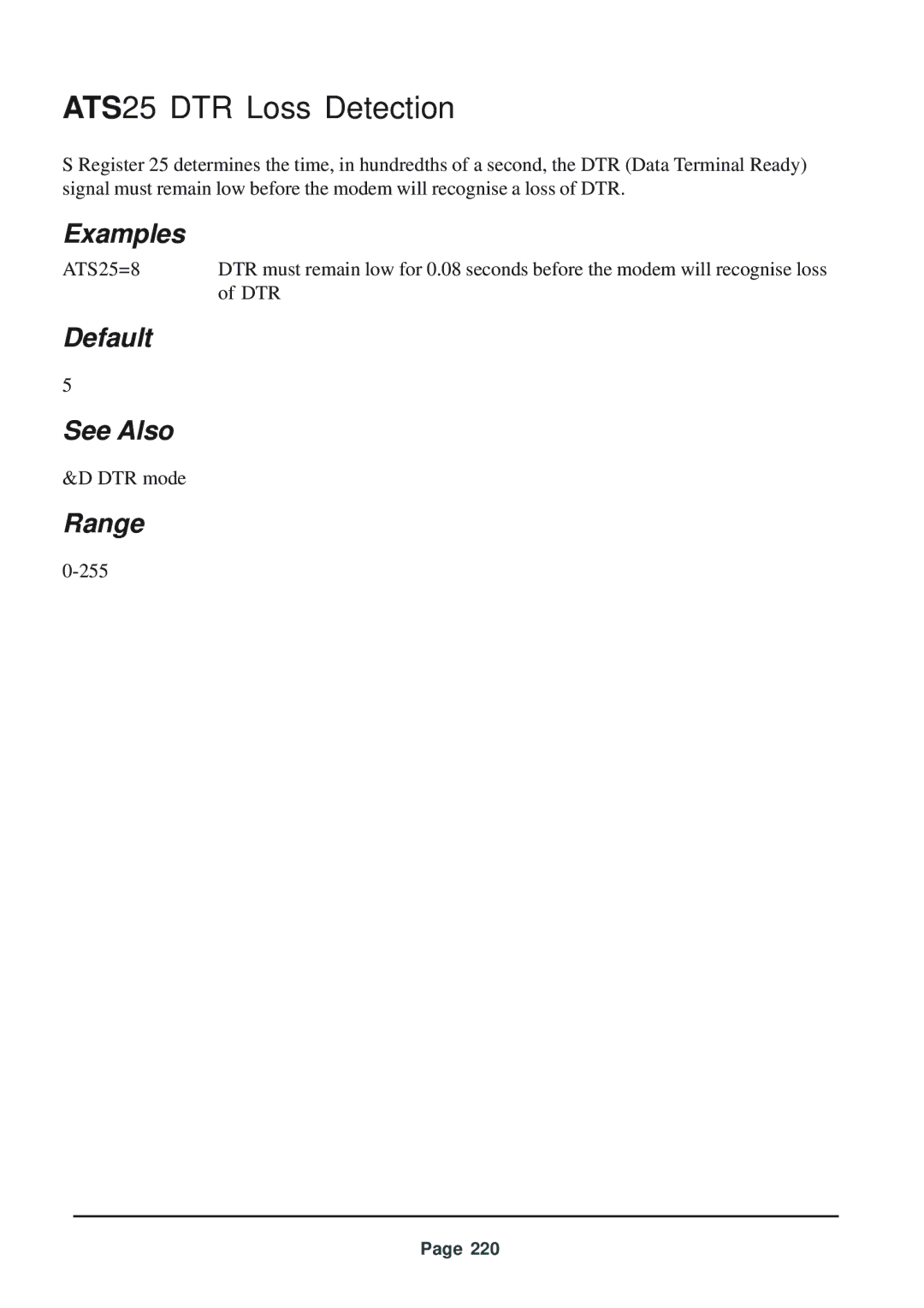 Telenetics 56 manual ATS25 DTR Loss Detection 