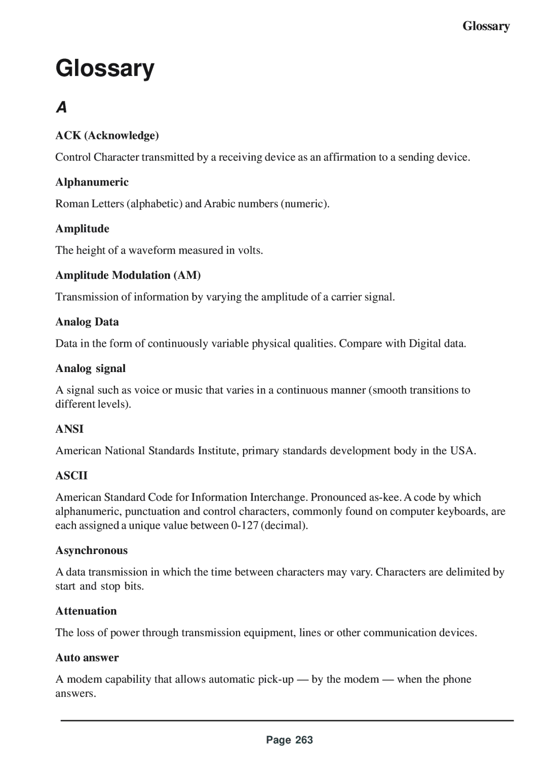 Telenetics 56 manual Ansi, Ascii 