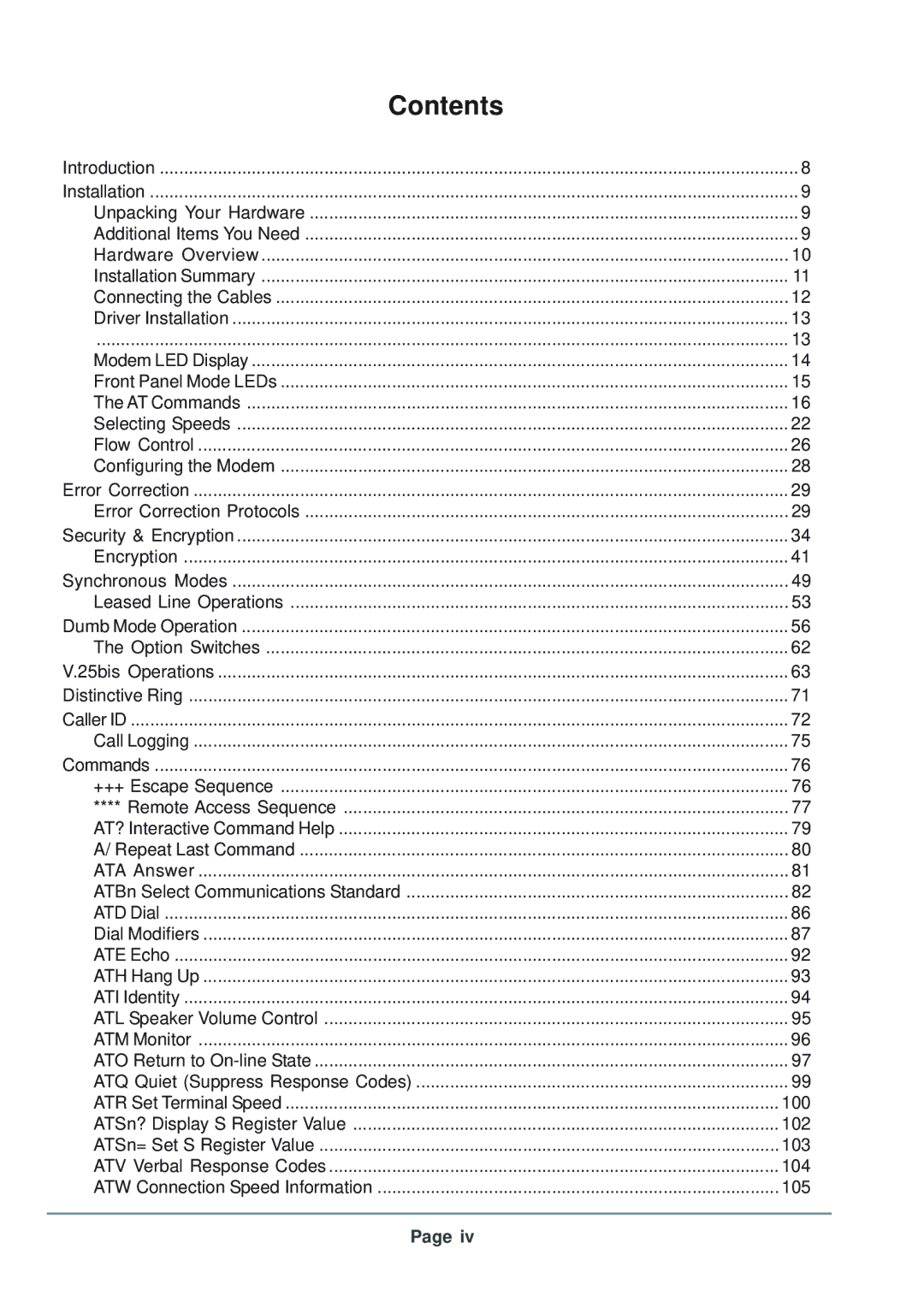 Telenetics 56 manual Contents 