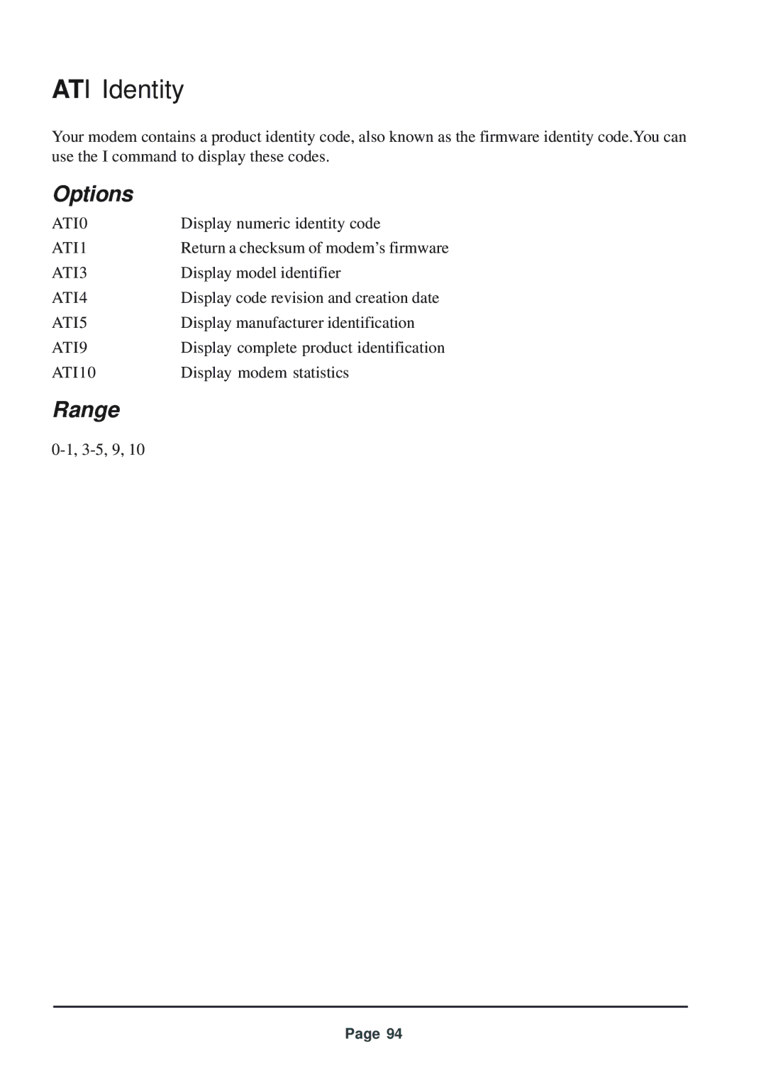 Telenetics 56 manual ATI Identity 