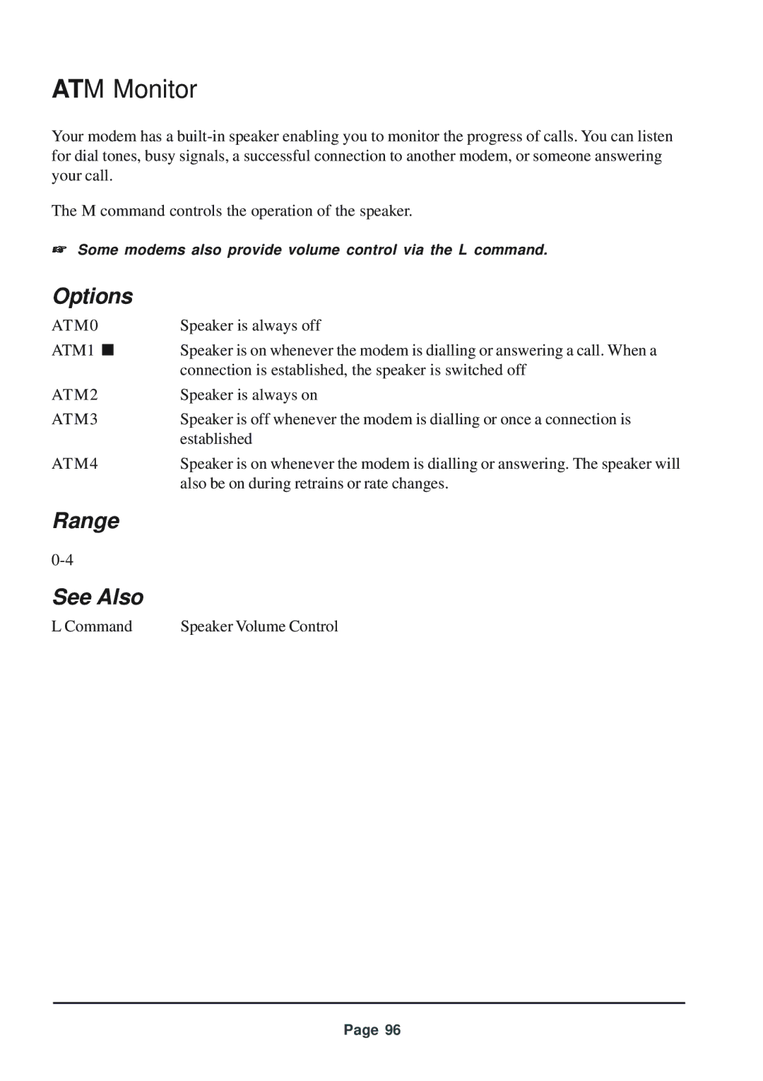 Telenetics 56 manual ATM Monitor, ATM0, ATM2, ATM3, ATM4 