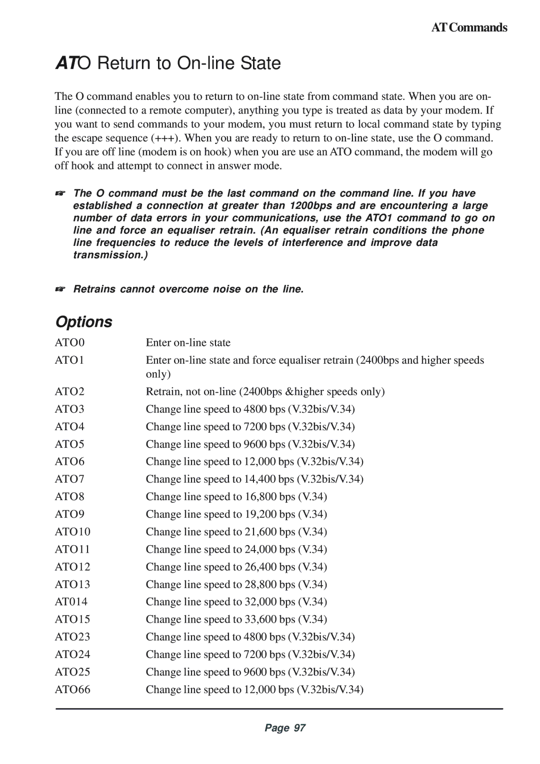 Telenetics 56 manual ATO Return to On-line State 