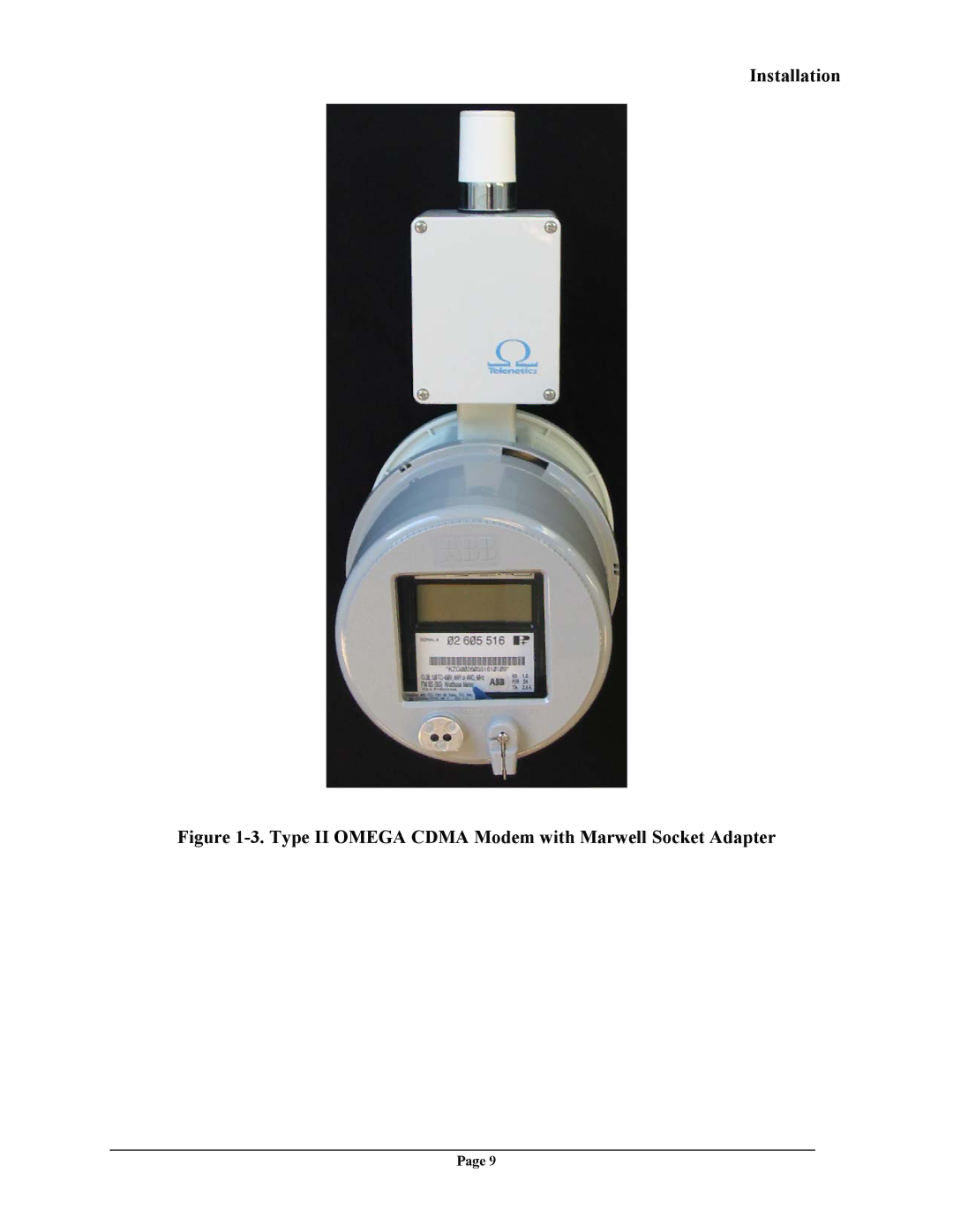 Telenetics CDMA manual Type II Omega Cdma Modem with Marwell Socket Adapter 