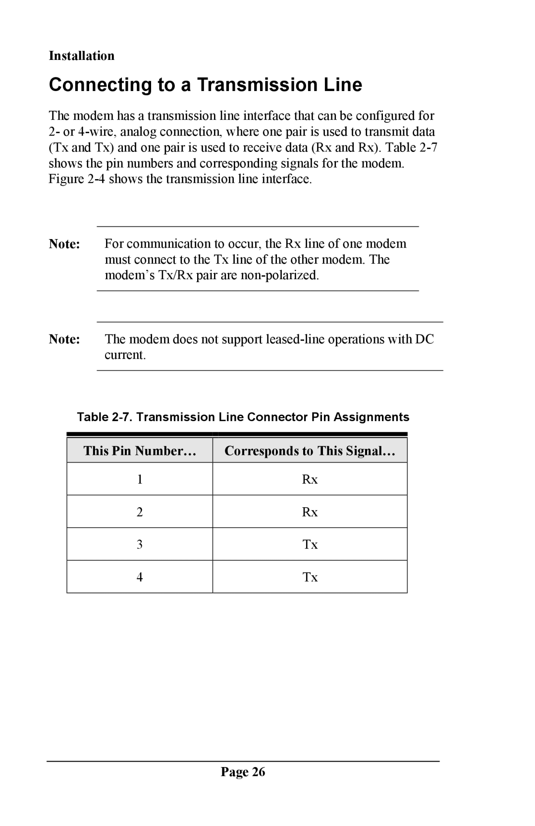 Telenetics DSP 9612 manual Connecting to a Transmission Line, Shows the transmission line interface 