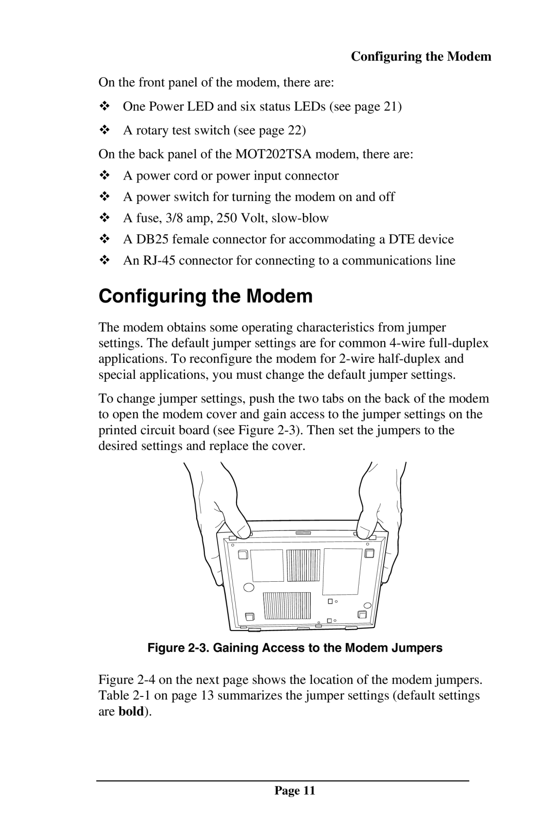 Telenetics MOT202TSA, MOT202TRM manual Configuring the Modem 