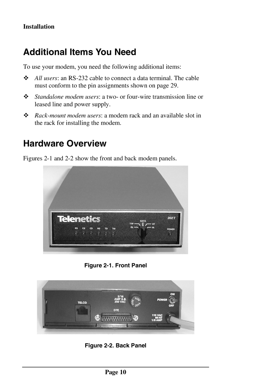 Telenetics MOT202TRM, MOT202TSA manual Additional Items You Need, Hardware Overview 