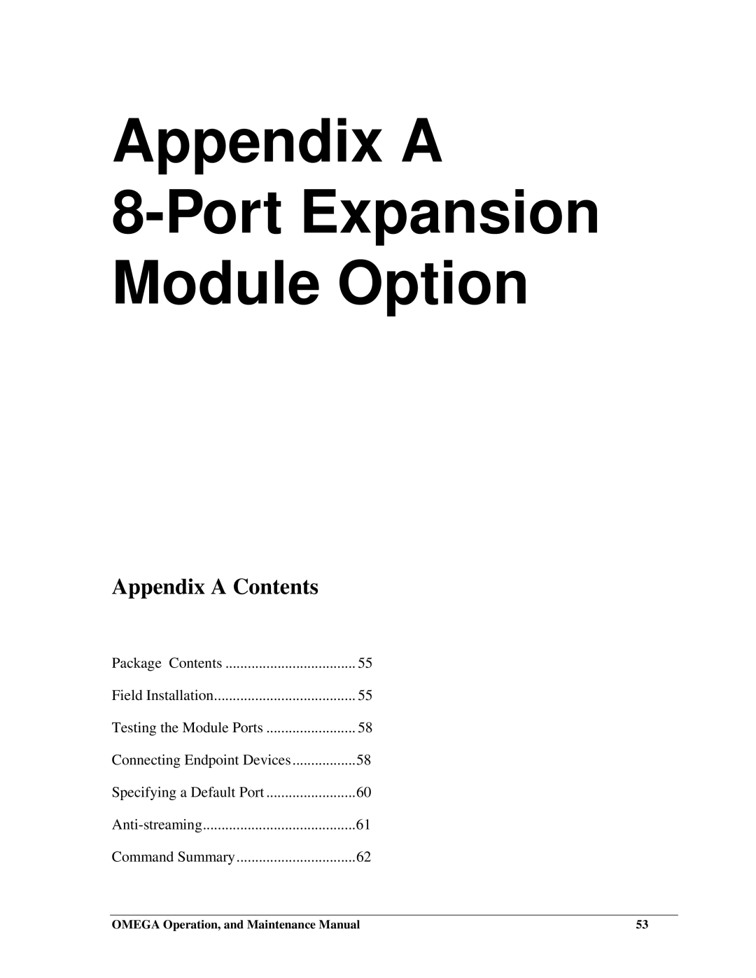 Telenetics OM-AMPS-100 manual Appendix a Port Expansion Module Option 