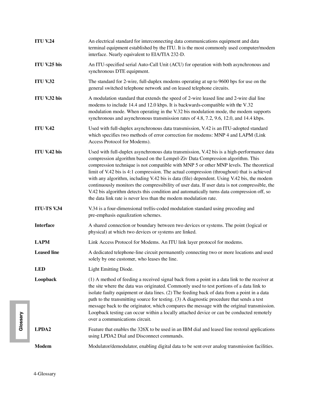 Telenetics V.32bis Series, V.34-SDC, 326X V.34 manual Itu-Ts 