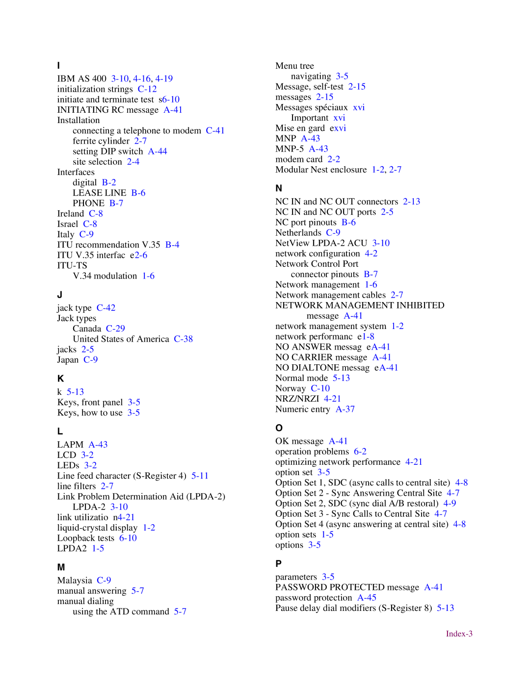 Telenetics V.34-SDC, 326X V.34, V.32bis Series manual Lease Line B-6PHONE B-7 