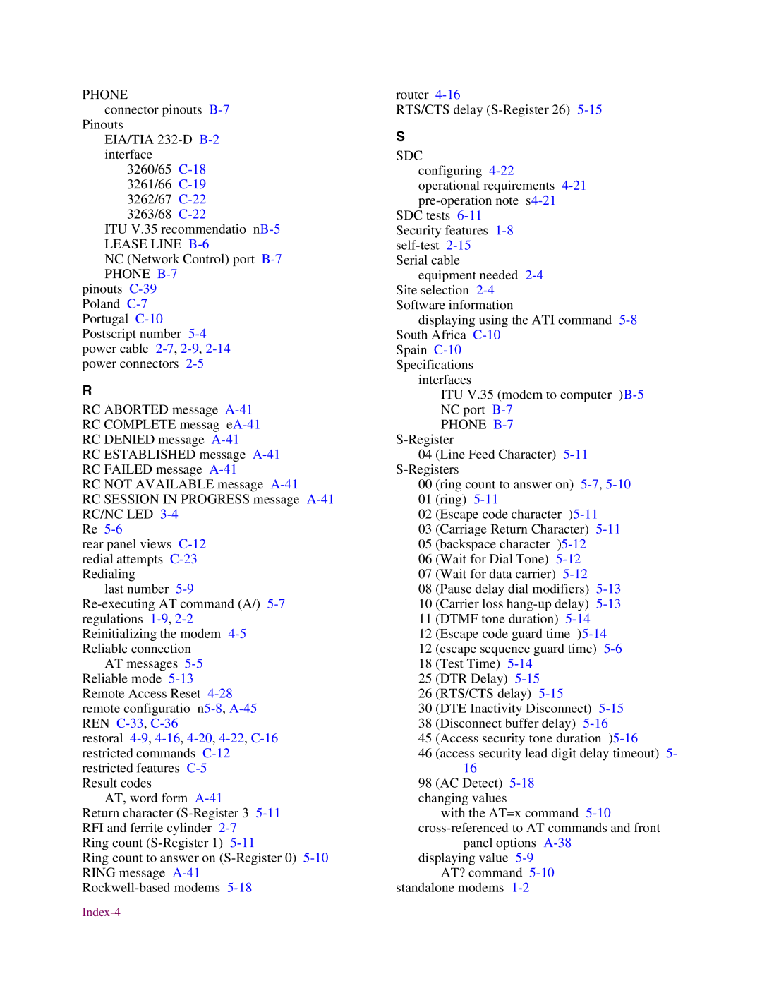 Telenetics 326X V.34, V.34-SDC, V.32bis Series manual Phone 