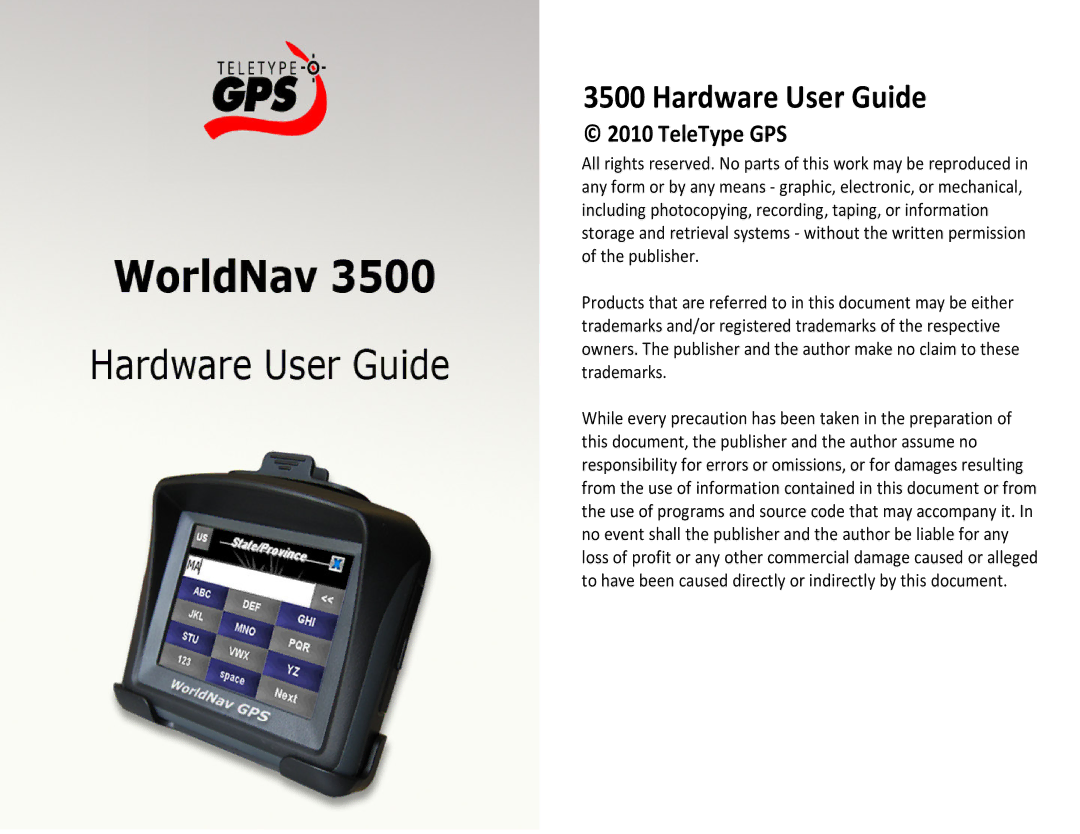TeleType Company 3500 manual Hardware User Guide, TeleType GPS 