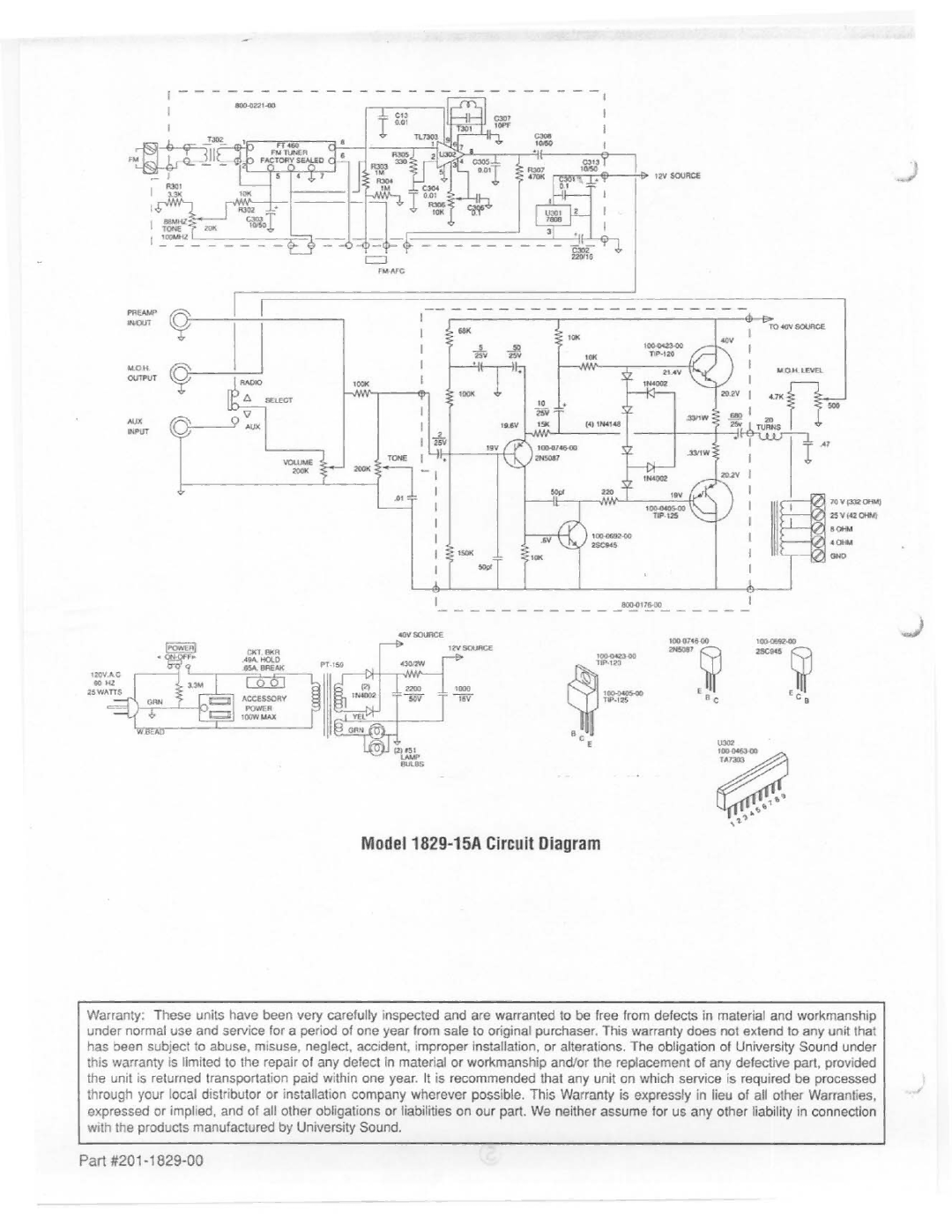 Telex 1829-15A manual 