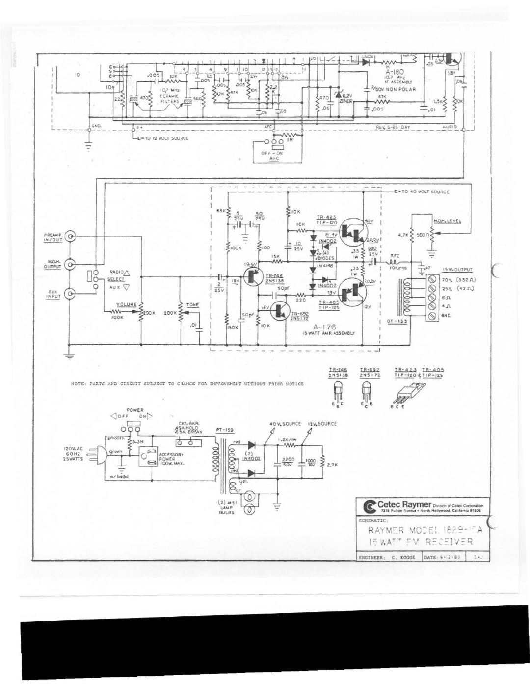 Telex 1829-15A manual 